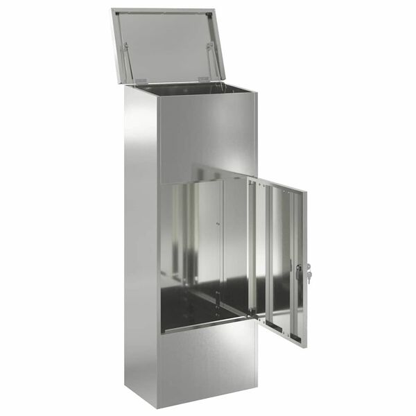 vidaXL Cassetta per pacchi Nero 44,5 x 29 x 110,5 cm Acciaio zincato