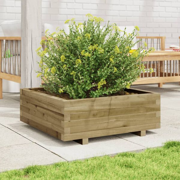 vidaXL Fioriera da Giardino 70x70x26,5 cm in Legno di Pino Impregnato