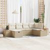 vidaXL Set Divano da Giardino con cuscino 6 pcs Beige Poly Rattan
