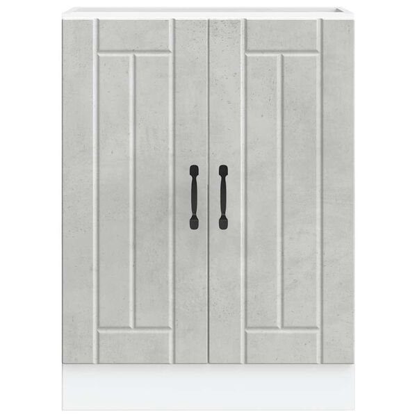 vidaXL Mobile Base Lavello Lucca Grigio Cemento in Legno Multistrato