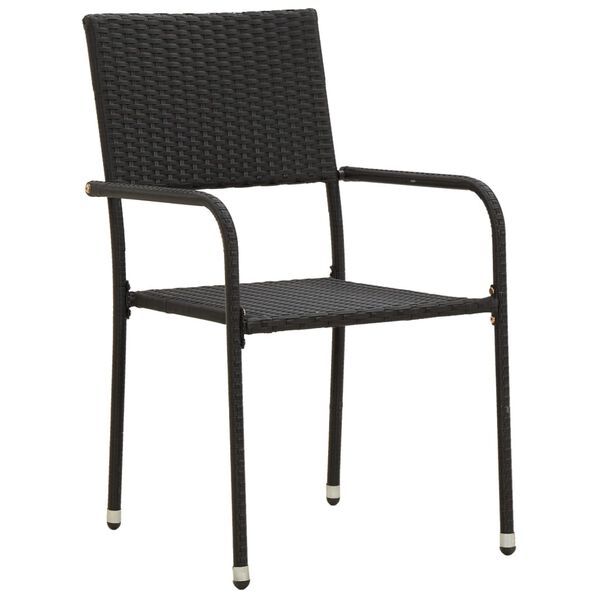 vidaXL Set da Pranzo per Esterni 7 pz in Polyrattan Nero