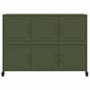 vidaXL Credenza Verde Oliva 100,5x39x72 cm in Acciaio