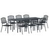 vidaXL Set da Pranzo da Giardino Regolabile 9 pcs Acciaio