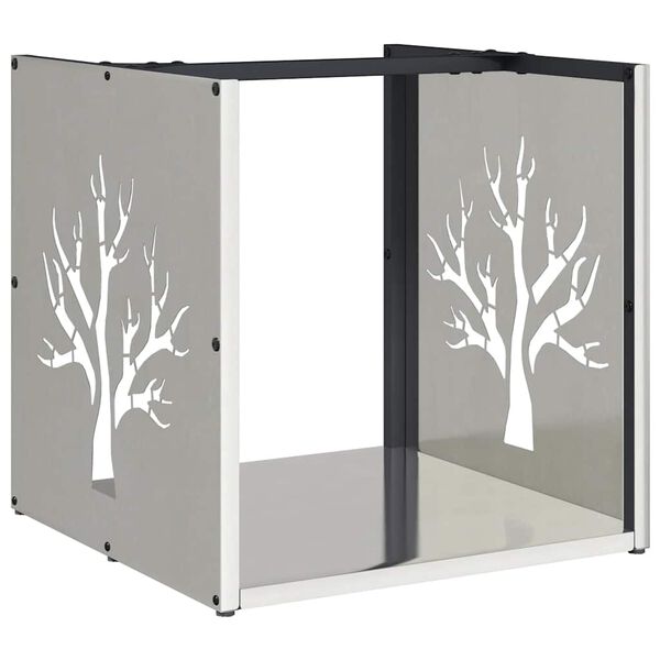 vidaXL Rastrelliera per Legna da Ardere 40x40x40 cm in Acciaio Inox
