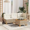 vidaXL Tavolo da Giardino Beige 55x55x36 cm Polyrattan e Legno Acacia