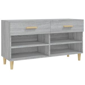vidaXL Scarpiera Grigio Sonoma 102x35x55 cm in Legno Multistrato