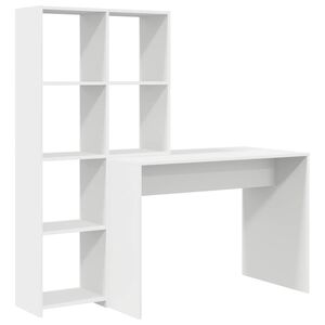 vidaXL Scrivania Bianco 138,5 x 55 x 143 cm Legno multistrato