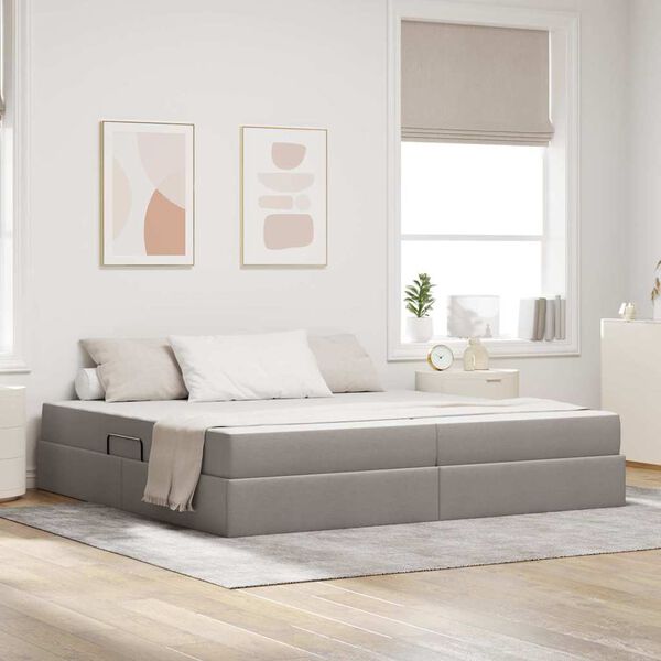 vidaXL Letto con contenitore e materasso Talpa 200 x 200 cm Poliestere
