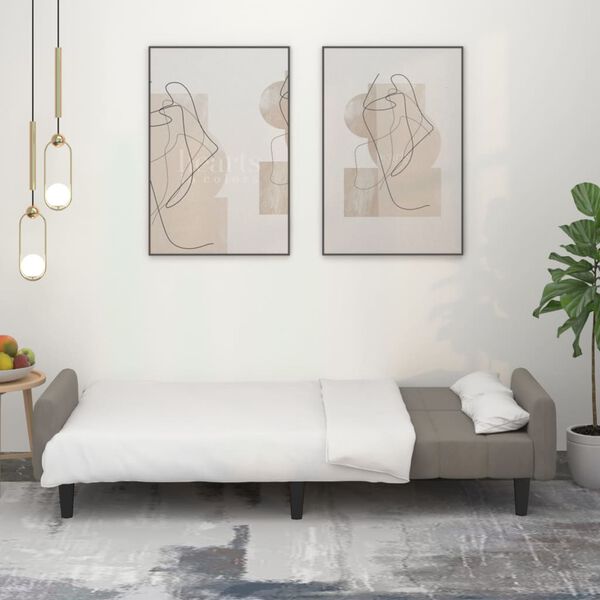 vidaXL Divano Letto a 2 Posti Grigio Chiaro in Velluto