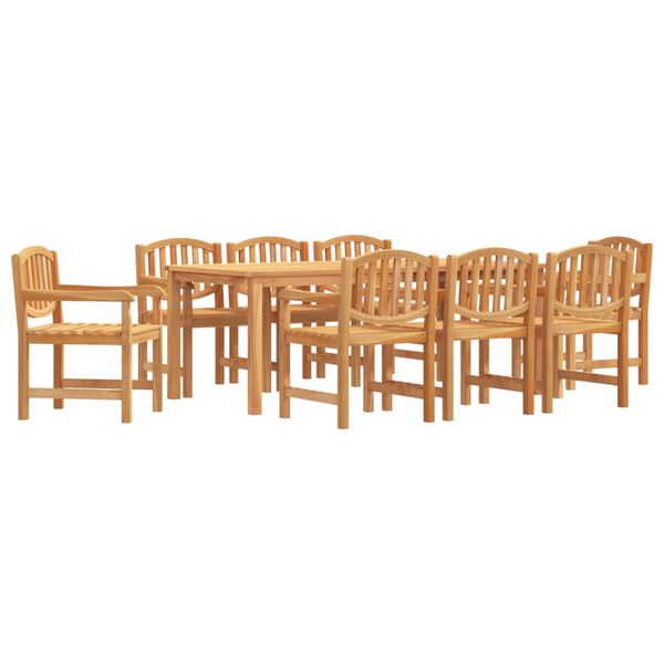 vidaXL Set da Pranzo per Giardino 9 pz in Legno Massello di Teak