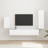 vidaXL Set mobile TV 4 pcs Bianco Lucido Legno multistrato