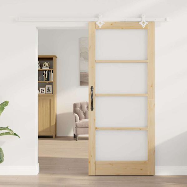 vidaXL Porta scorrevole Naturale 86 x 198,5 cm