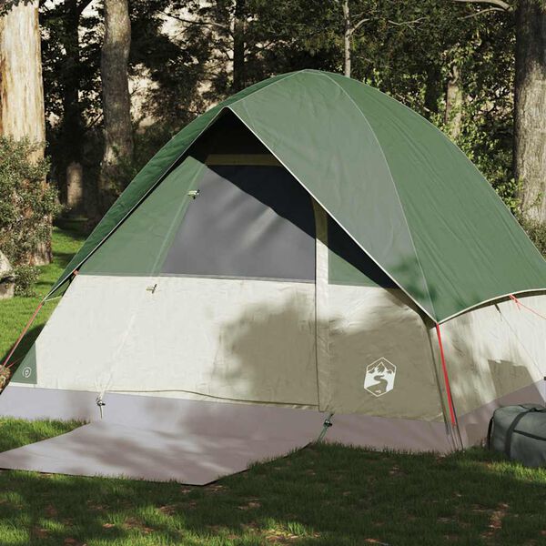 vidaXL Tenda da Campeggio a Cupola per 4 Persone Verde Impermeabile