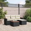 vidaXL Set Divani da Giardino 5 pz con Cuscini in Polyrattan Nero