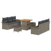 vidaXL Set Divano da Giardino 9 pz 8-Numero di posti Grigio