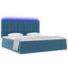 vidaXL Letto con contenitore e LED Blu Scuro 200 x 200 cm Velluto