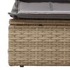 vidaXL Lettino Doppio con Baldacchino e Cuscini Beige in Polyrattan