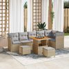 vidaXL Set Divano da Giardino con cuscino 9 pcs beige e grigio chiaro