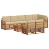 vidaXL Set di divani da esterno 9 pz Naturale e Beige Poliestere