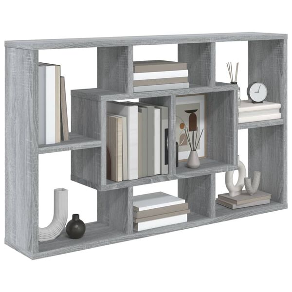 vidaXL Mensola a Muro Grigio Sonoma 85x16x52,5 cm in Legno Multistrato