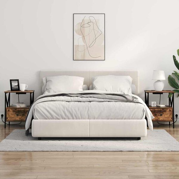 vidaXL Armadio da Notte con cassetto Rovere fum&eacute; 41,5 x 40,5 x 55 cm