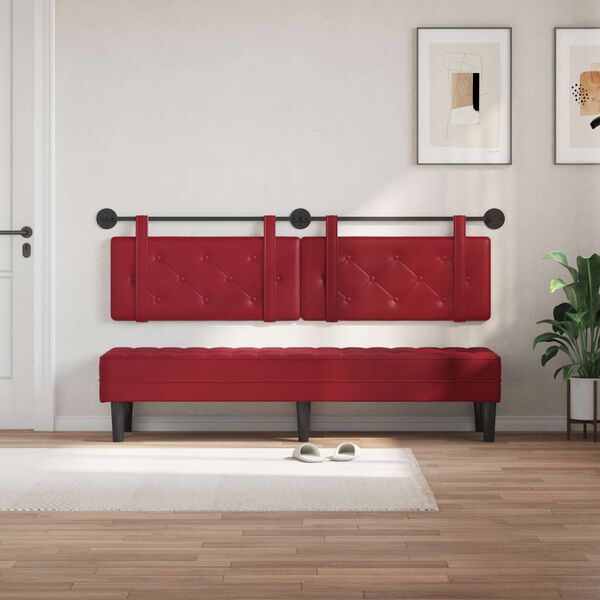 vidaXL Testata appesa Rosso Vino 170 x 55 x 5 cm Pelle Sintetica