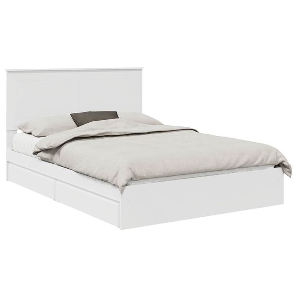 vidaXL Letto con Contenitore Bianco 140 x 200 cm Legno multistrato