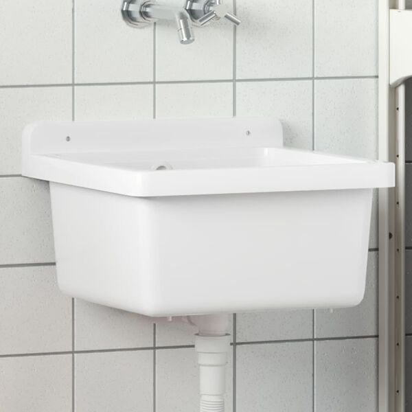 vidaXL Lavabo a Parete Bianco 40x40x24 cm in Resina