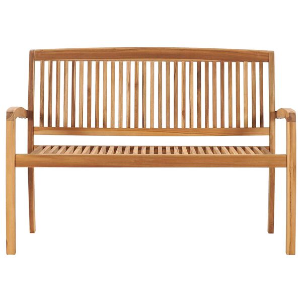 vidaXL Panchina da Giardino Impilabile e Cuscino 128,5cm Teak Massello
