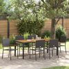 vidaXL Set da Pranzo per Giardino 7 pcs Nero polyrattan