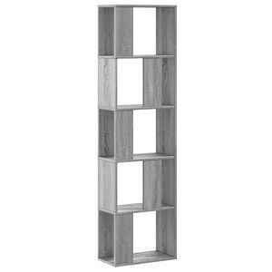 vidaXL Libreria 5Ripiani Grigio Sonoma 45x23,5x162,5 Legno Multistrato