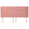 vidaXL Testiera ad Orecchio Rosa 163x23x118/128 cm in Velluto