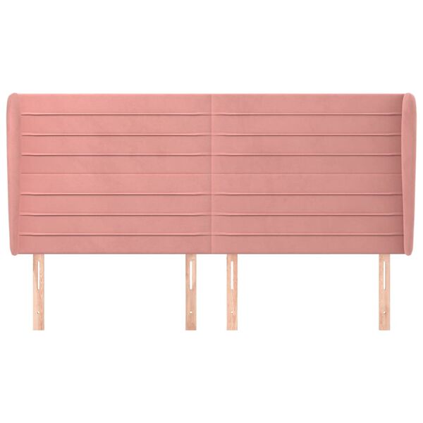vidaXL Testiera ad Orecchio Rosa 163x23x118/128 cm in Velluto