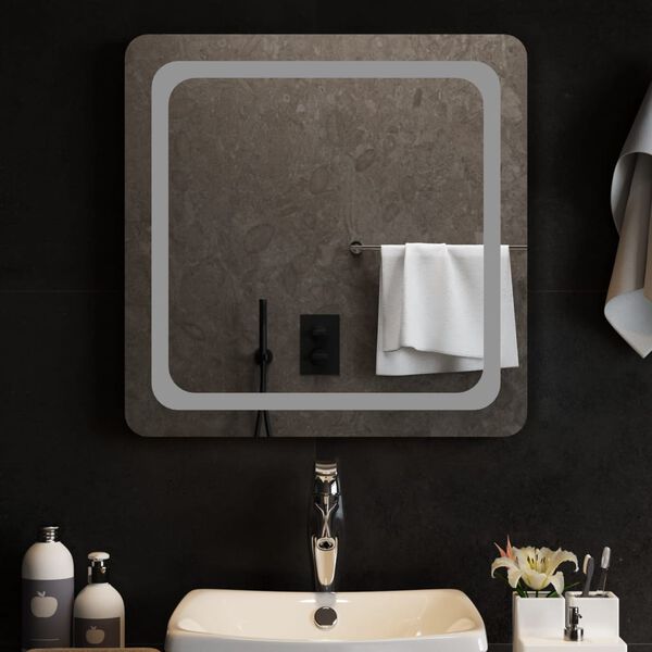 vidaXL Specchio da Bagno con Luci LED 60x60 cm