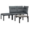 vidaXL Set Salotto da Giardino 4 pz Nero e Grigio in Polyrattan