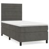 vidaXL Giroletto a Molle con Materasso Grigio Scuro 100x200 cm Velluto