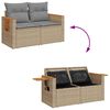 vidaXL Set Divani da Giardino 11pz con Cuscini Beige Acacia Polyrattan