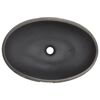 vidaXL Lavabo da Appoggio Nero e Grigio Ovale 59x40x15 cm Ceramica