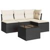 vidaXL Set Divani da Giardino 5 pz con Cuscini in Polyrattan Nero