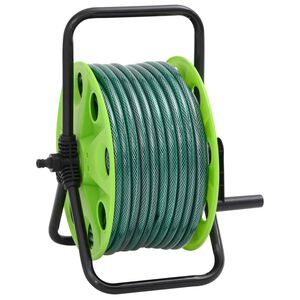 vidaXL Avvolgitubo Verde Autoportante con Tubo 20 m PVC