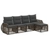 vidaXL Set Divano da Giardino 5 pcs Grigio e Grigio Scuro polyrattan