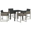 vidaXL Set da Pranzo per Giardino 5 pcs Grigio polyrattan