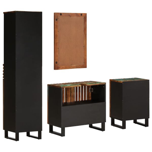 vidaXL Set Mobili da Bagno 4 pz in Legno Massello di Acacia