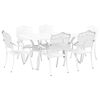 vidaXL Set da Pranzo per Giardino 7 pcs Bianco Alluminio