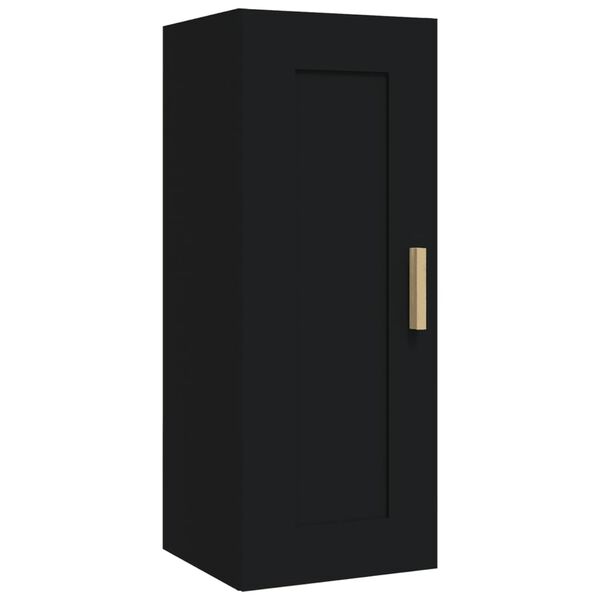 vidaXL Armadietto a Muro Nero 35x34x90 cm in Legno Multistrato