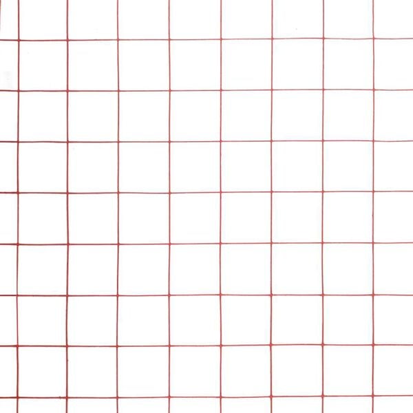 vidaXL Recinzione in Rete per Pollaio in Acciaio e PVC 10x1 m Rossa