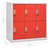 vidaXL Armadietti Chiavi 2pz Grigio Chiaro Rosso 90x45x92,5cm Acciaio