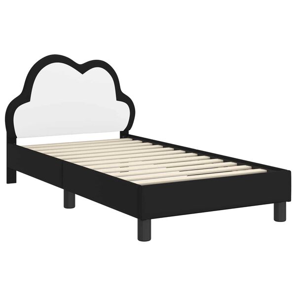 vidaXL Struttura letto bambini con testata Nero 80 x 160 cm PU