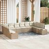vidaXL Set Divano da Giardino 10 pcs Beige e Crema Polyrattan