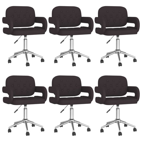 vidaXL Sedie da Pranzo Girevoli 6 pz Nere in Similpelle